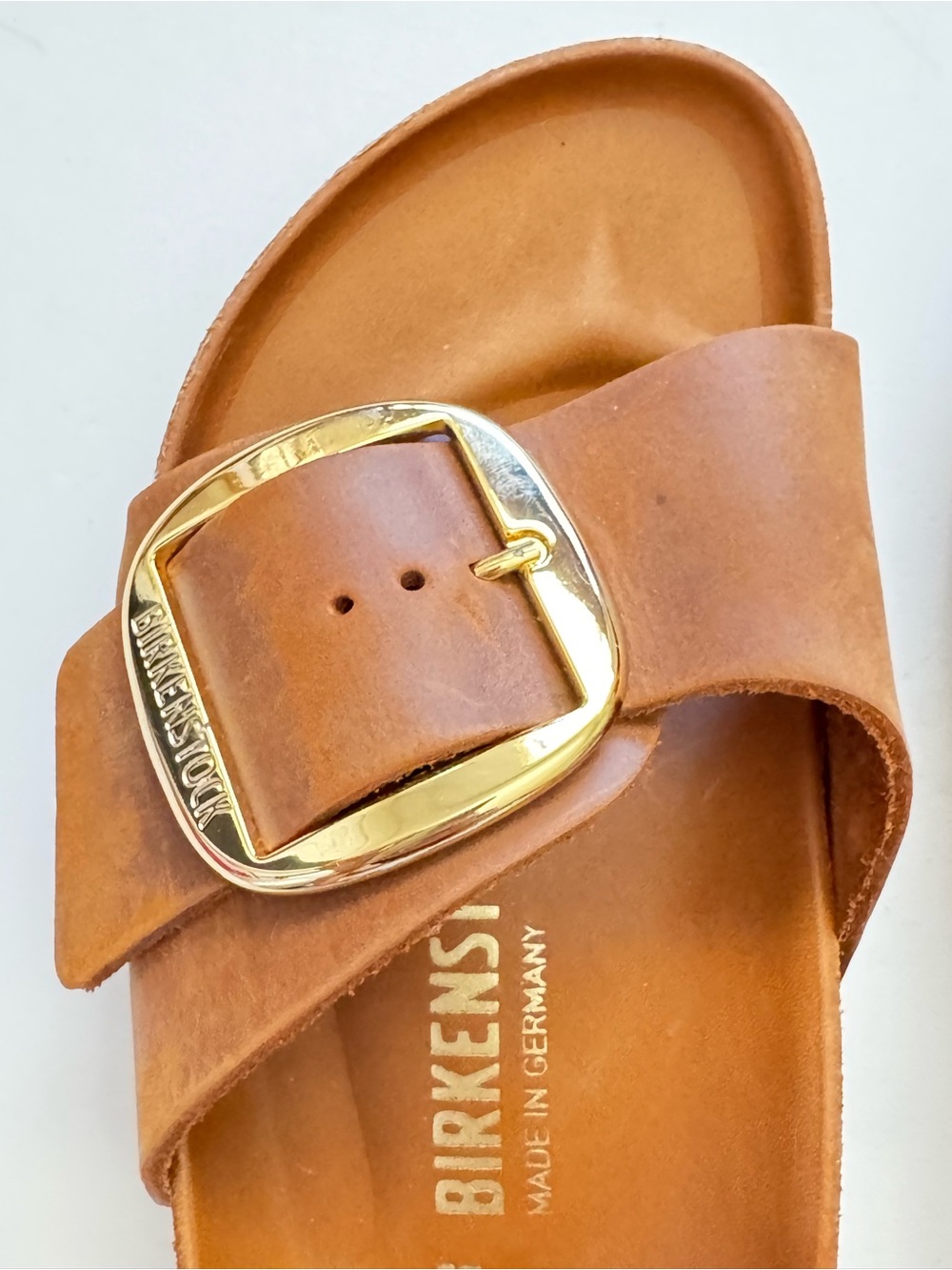 Birkenstock Tan Madrid Big Buckle Slide Sandals size 40 - Picture 3 of 8